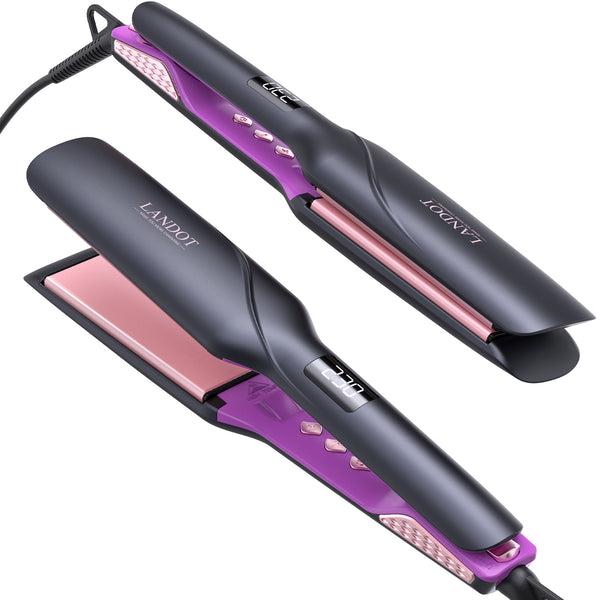 LANDOT Wide Flat Iron Hair Straightener