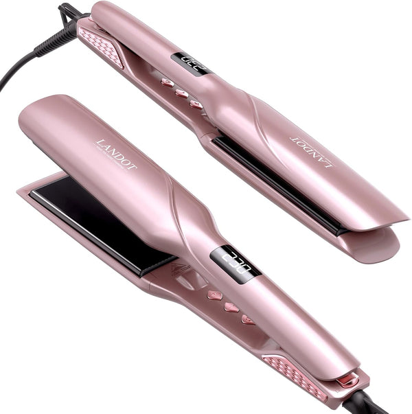 LANDOT Ceramic Flat Iron Hair Straightener-Pink